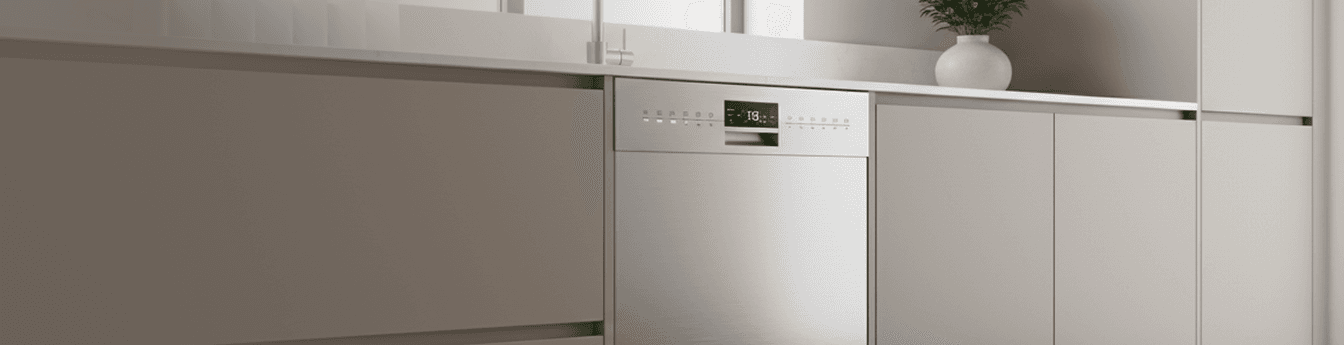 Brand new built-in dishwasher in a modern kitchen